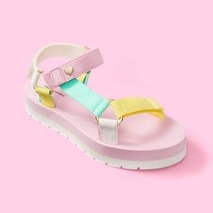 Stoney Clover Lane x Target Light Pink/Light Green/Light Yellow sandals nwt